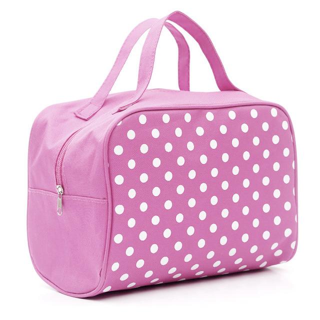 Fashion Lady Organizer  Multi Functional Cosmetic Storage Dots Bags Women Makeup Bag With Pockets Toiletry Pouch
