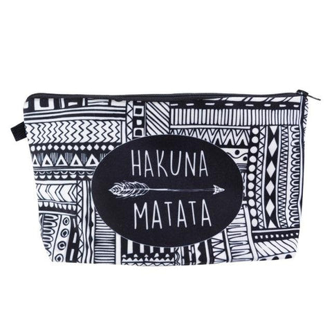 HAKUNA MATATA Portable Type Make up Bags Cosmetic Case Maleta de Maquiagem Bags Storage Travel Makeup Bag Brand Pencil case