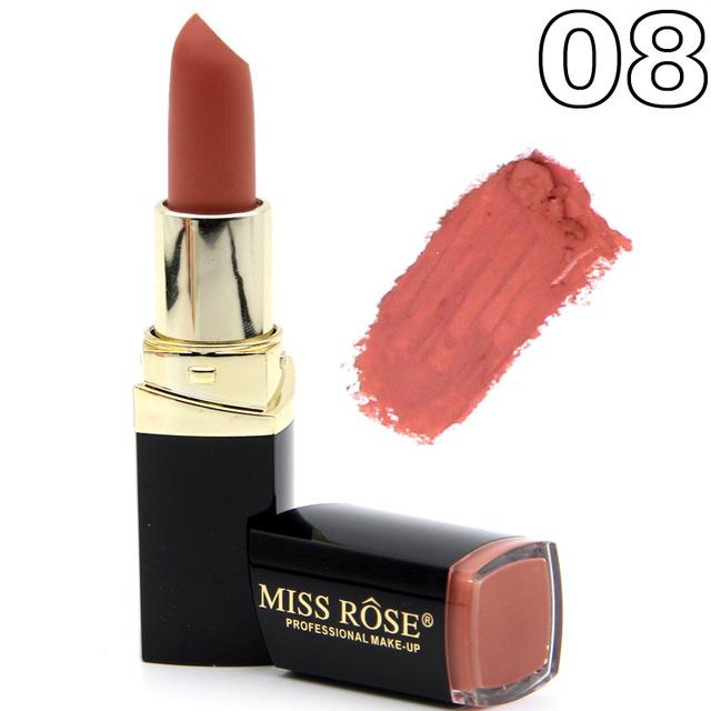 2017 New Lipstick Lot Matte Cosmetic Waterproof Long Lasting Pigment Velvet Miss Rose Brand Sexy Lip Matte Nude Lipstick Kits