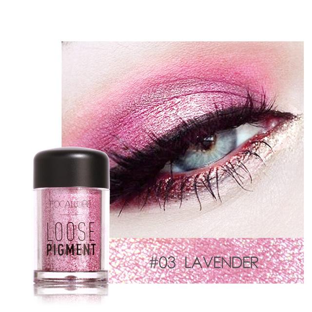 2017 New Makeup Loose Pigment Shadows Eye Mineral Powder Gold Red Metallic Focallure Loose Glitter Eyeshadow Color Makeup