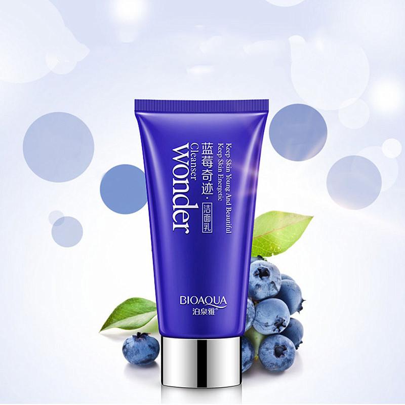 BIOAQUA Blueberry Facial Cleanser Plant Extract Rich Foaming Facial Cleansing Moisturizing Oil Control Face Skin Care