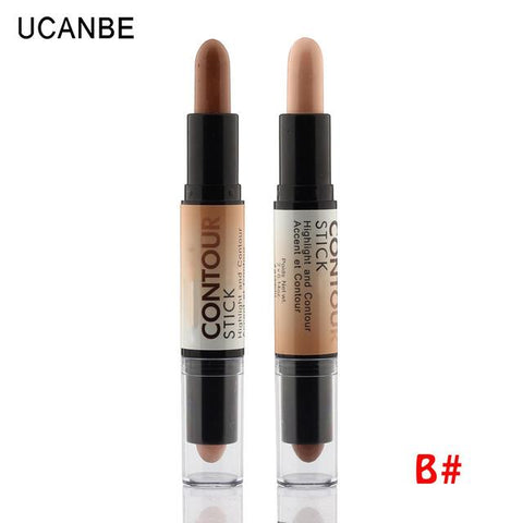 Makeup Creamy Double-ended 2 in1 Contour Stick Contouring Highlighter Bronzer Create 3D Face Makeup Concealer Full Cover Blemish