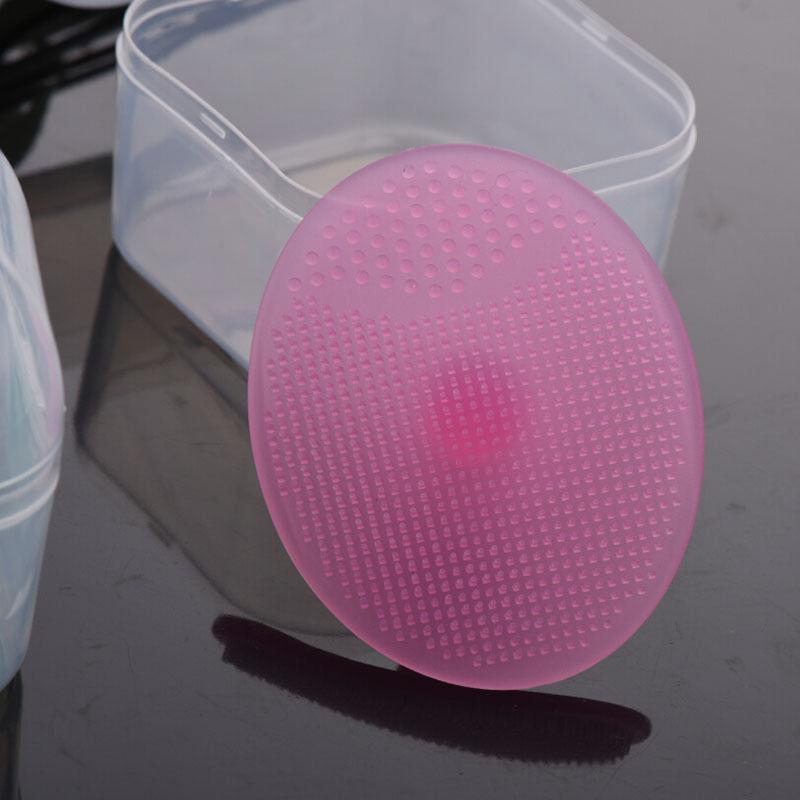 1PC Baby bath brush Oval Blackhead Remover Facial Brush Cleaning Pad Baby Head Washing With Box Silicone Skin Care Beauty