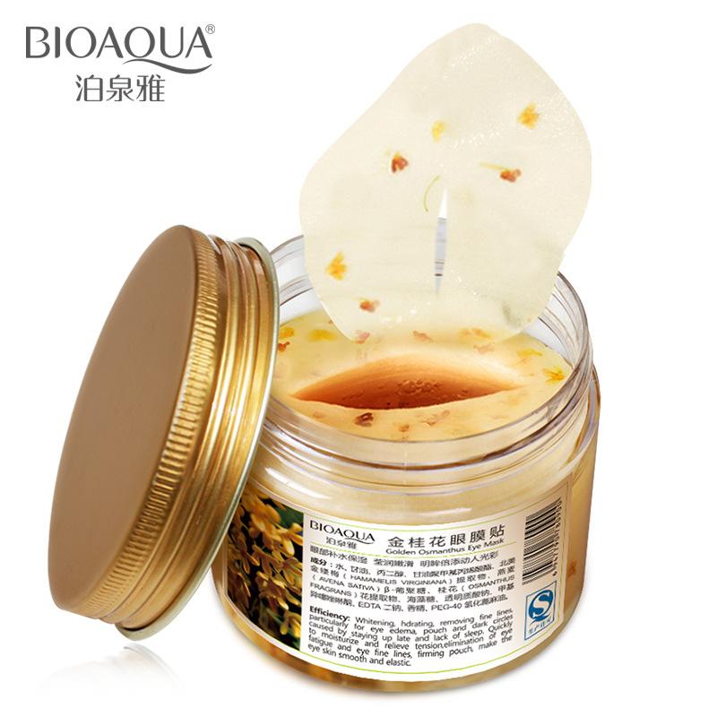 80 pcs/ bottle BIOAQUA Gold Osmanthus eye mask women Collagen gel whey protein face care sleep patches health mascaras de dormir