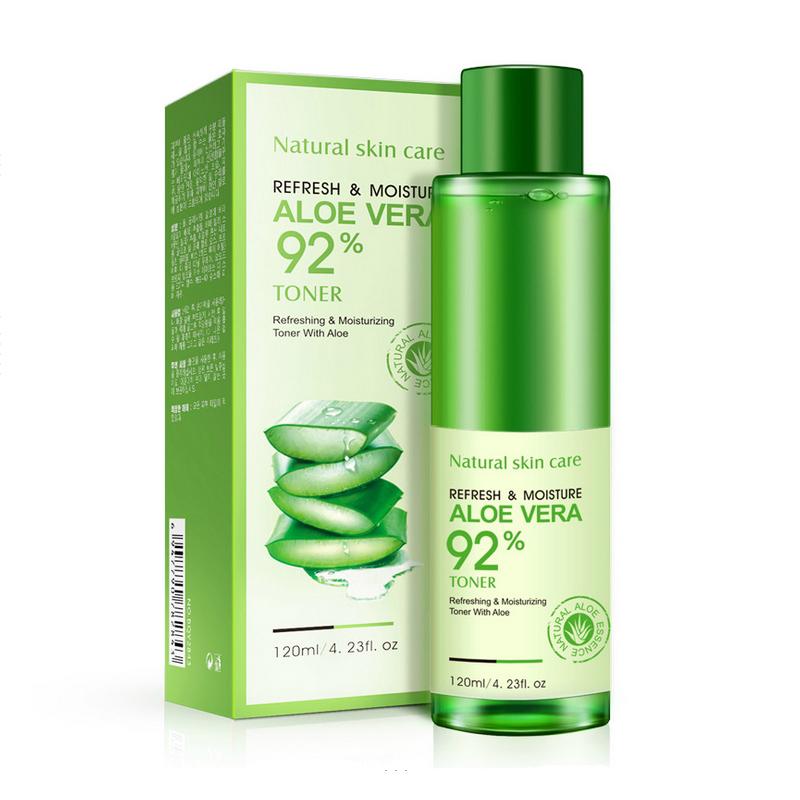 BIOAQUA Natural Aloe Vera Gel Toner Plants Essence Skin Care Moist Hydrating Vintamin C Gel Whitening Skin Toner 120ml