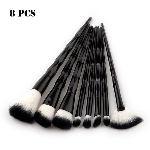 zwellbe 7/12Pcs Diamond Shape Makeup Brushes Set Beauty Cosmetic Eyeshadow Lip Powder Face Pinceis Tool Kabuki Brush Kits Pincel