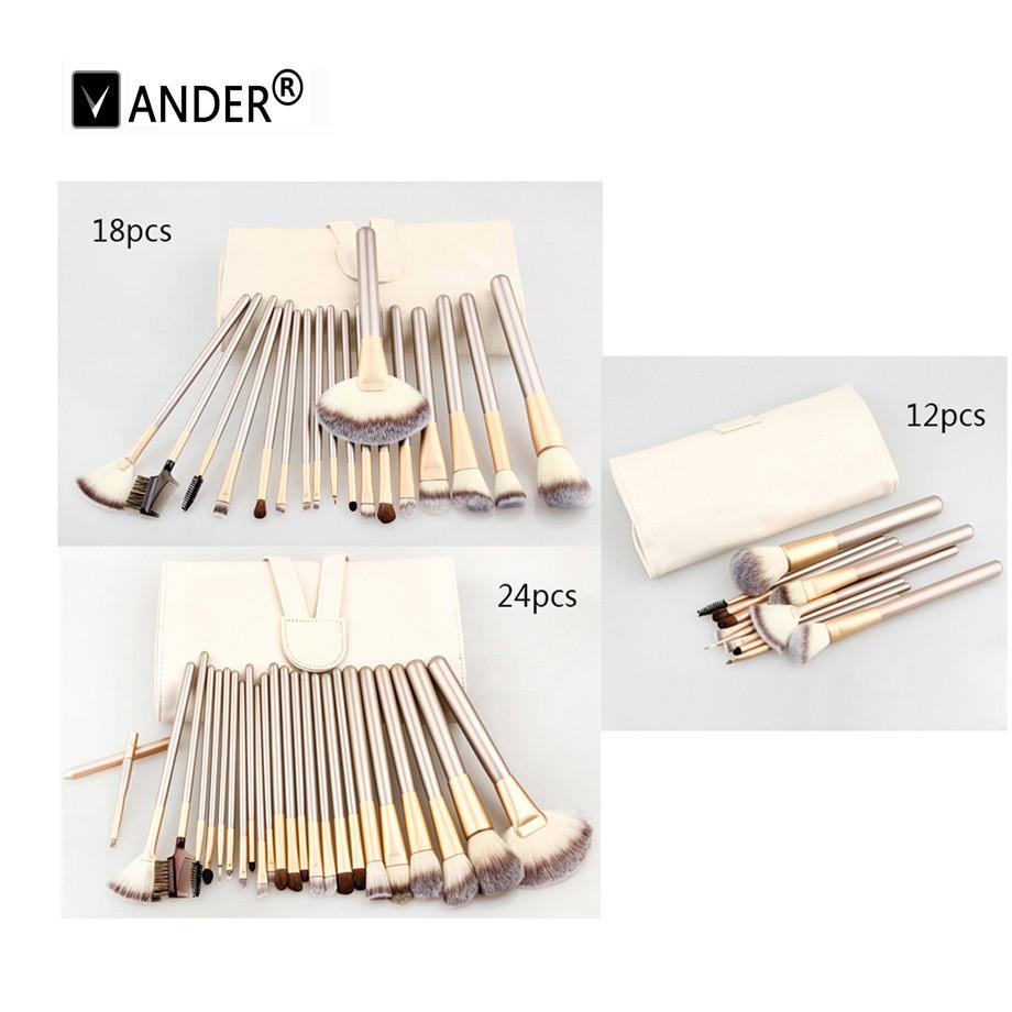 Makeup Brushes Set  + Leather Case 12/18/24Pcs