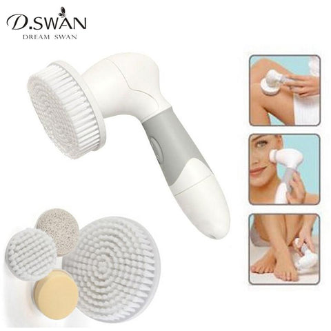 Waterproof 4 in 1 Body & Face Electric Cleaning Brush Facial Cleanser Massage Women Skin Care Beauty Machine