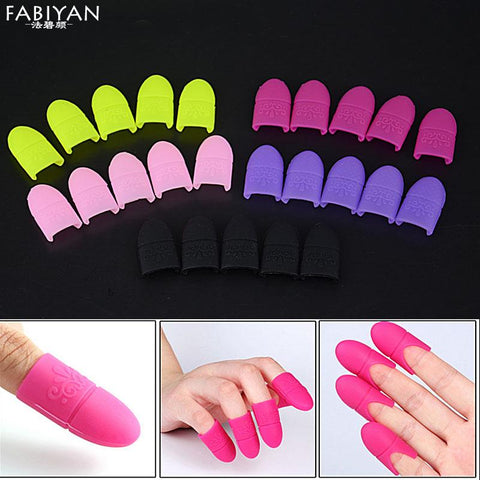 5pcs Nail Art Tips UV Gel Polish Remover Wrap Silicone Elastic Soak Off Cap Clip Manicure Cleaning Varnish Tool Reuseable Finger