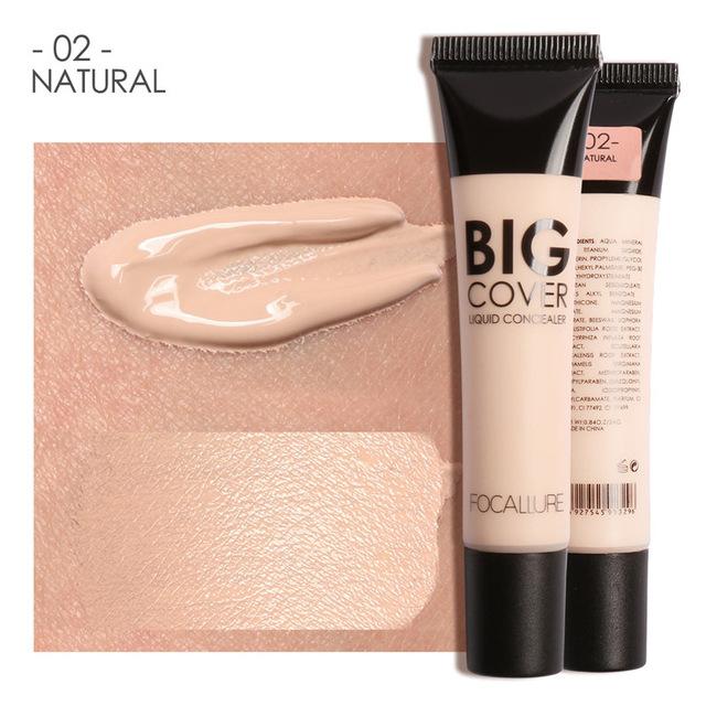 FOCALLURE Perfect Cover Face Concealer Cream Pro Contour Makeup Liquid Concealer Makeup Foudantion Cream 24ML