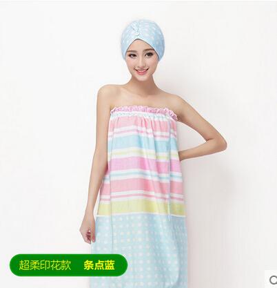 2016 New Women Bath Body Wrap + Hair Turban Set 1PC/Lot Microfiber Print Towel Wrap and Hair Drying Towel Wrap 320005