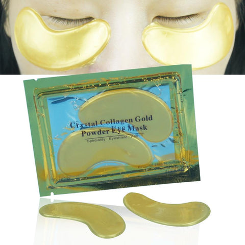 1Pair Beauty Gold powder Crystal Collagen Eye Mask Patch Eye Patches Eye Care Anti-Aging Eliminates Dark Circles And Fine Lines