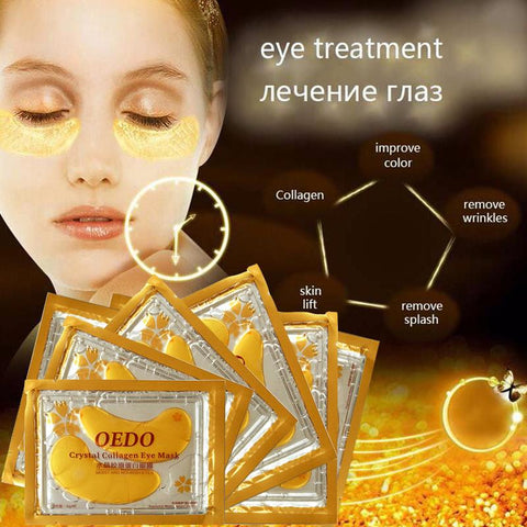 2017 New Arrivals Dark Circle Eye Masks Skin Care Moisturizing 1Pair Anti Wrinkle Gold Crystal Collagen Eye Mask