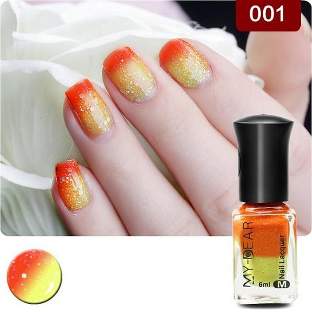 New 1PC 18 Colors 6ml Thermal Nail Polish Peel Off Temperature Color Changing Varnish Nail Art Polishing Gel