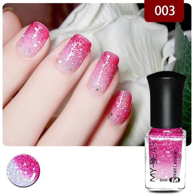 New 1PC 18 Colors 6ml Thermal Nail Polish Peel Off Temperature Color Changing Varnish Nail Art Polishing Gel