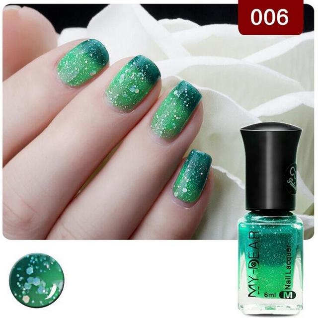 New 1PC 18 Colors 6ml Thermal Nail Polish Peel Off Temperature Color Changing Varnish Nail Art Polishing Gel