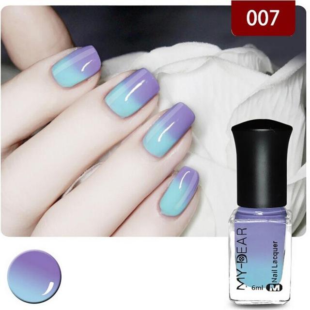 New 1PC 18 Colors 6ml Thermal Nail Polish Peel Off Temperature Color Changing Varnish Nail Art Polishing Gel