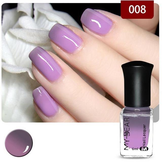 New 1PC 18 Colors 6ml Thermal Nail Polish Peel Off Temperature Color Changing Varnish Nail Art Polishing Gel