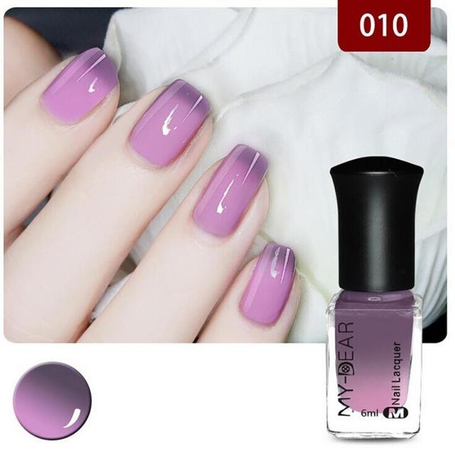 New 1PC 18 Colors 6ml Thermal Nail Polish Peel Off Temperature Color Changing Varnish Nail Art Polishing Gel