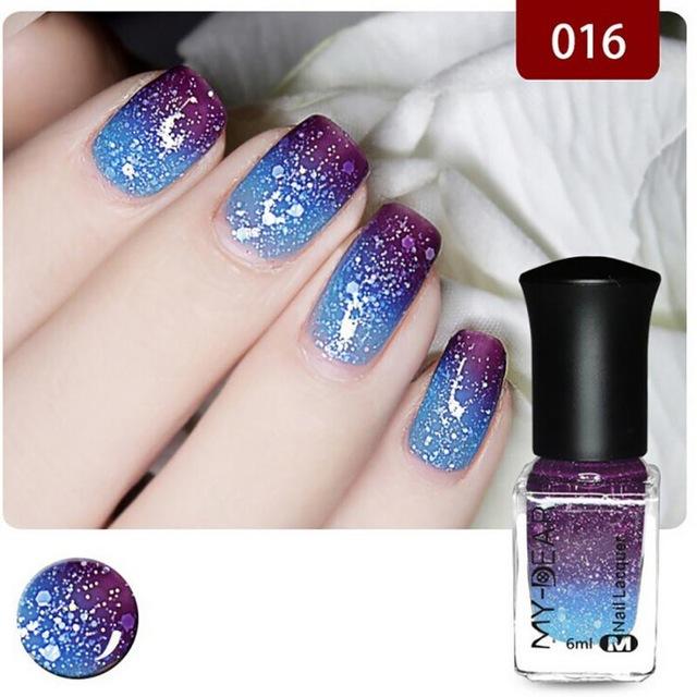 New 1PC 18 Colors 6ml Thermal Nail Polish Peel Off Temperature Color Changing Varnish Nail Art Polishing Gel