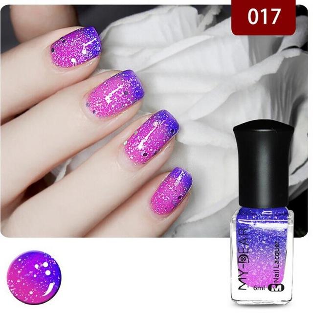 New 1PC 18 Colors 6ml Thermal Nail Polish Peel Off Temperature Color Changing Varnish Nail Art Polishing Gel