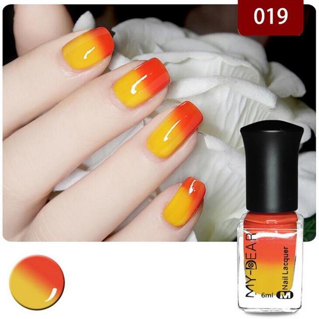 New 1PC 18 Colors 6ml Thermal Nail Polish Peel Off Temperature Color Changing Varnish Nail Art Polishing Gel