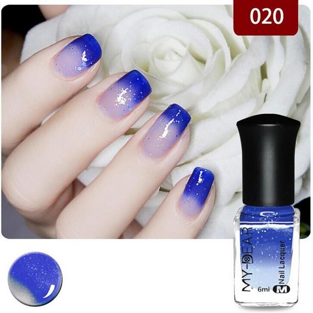 New 1PC 18 Colors 6ml Thermal Nail Polish Peel Off Temperature Color Changing Varnish Nail Art Polishing Gel