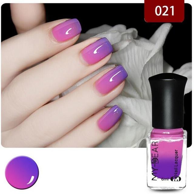 New 1PC 18 Colors 6ml Thermal Nail Polish Peel Off Temperature Color Changing Varnish Nail Art Polishing Gel