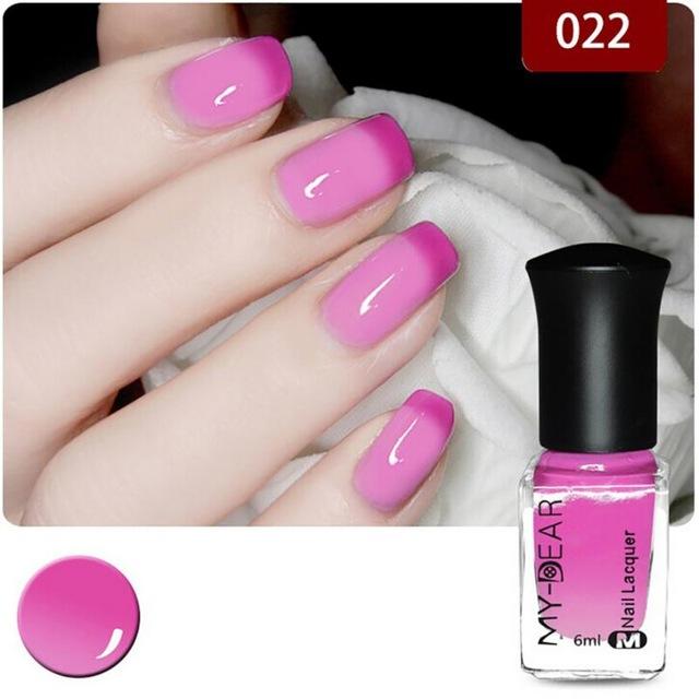 New 1PC 18 Colors 6ml Thermal Nail Polish Peel Off Temperature Color Changing Varnish Nail Art Polishing Gel