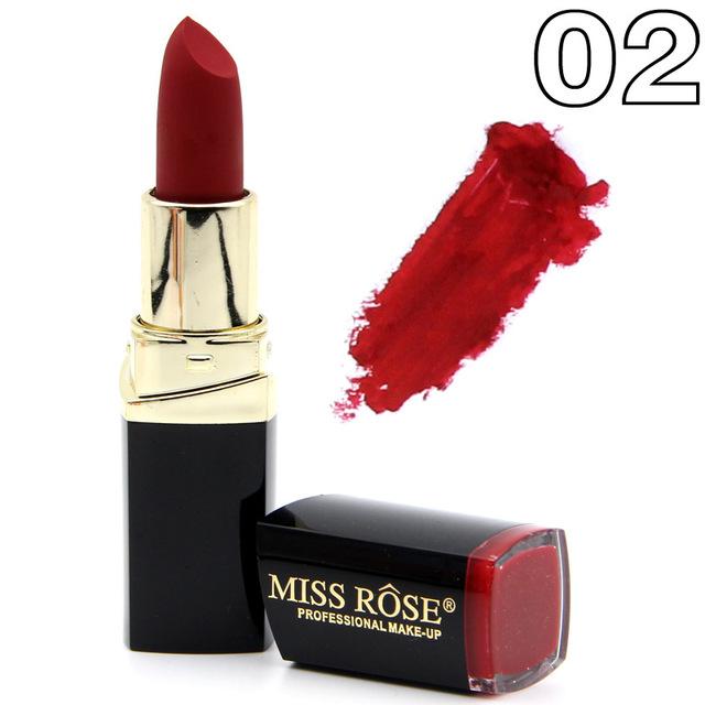 2017 New Lipstick Lot Matte Cosmetic Waterproof Long Lasting Pigment Velvet Miss Rose Brand Sexy Lip Matte Nude Lipstick Kits