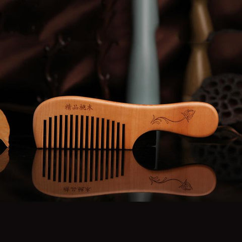 Anti-static Head Sandalwood Wooden Combs Popular Natural Health Care Hair Comb Hairbrush With Handle Massager P20