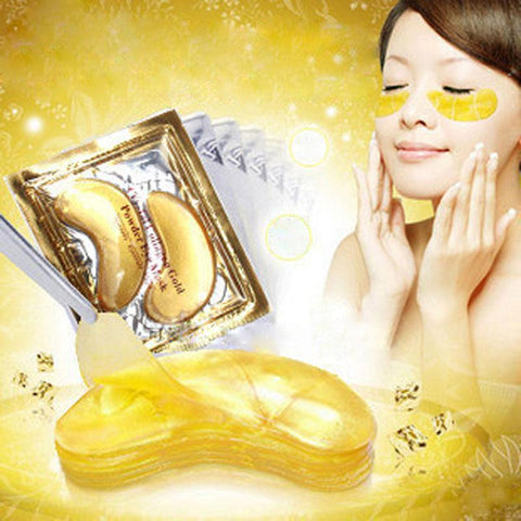 200pcs=100packs Crystal Collagen Gold Powder Eye Mask Sleeping Mask Women Girls Eye Patches Eyes Care Moisturizing Skin Care