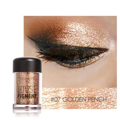 2017 New Makeup Loose Pigment Shadows Eye Mineral Powder Gold Red Metallic Focallure Loose Glitter Eyeshadow Color Makeup