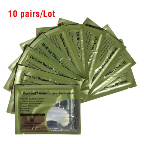 [20pcs/lot=10pairs=10bags]Anti-Wrinkle Crystal Collagen Eye Mask,Deck Out Women Crystal Eyelid Patch, Remove Black Eye Face Care