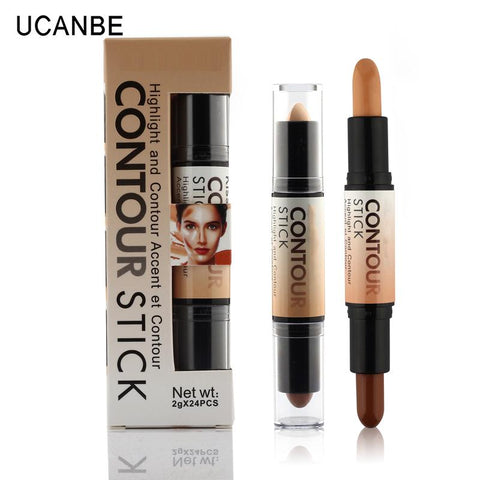 Makeup Creamy Double-ended 2 in1 Contour Stick Contouring Highlighter Bronzer Create 3D Face Makeup Concealer Full Cover Blemish