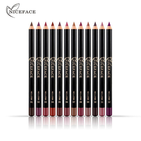 12 Colors Brand Smooth Nude Color Lip Pencils Matte Lipliner Pencil Lots Waterproof Makeup Lips Matte Lipstick Lip Liner Pen