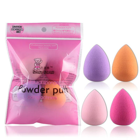 4Pcs/set Beauty Flawless Makeup Sponge Puff Foundation Base Liquid Powder Blending Mini Drop Shape Face Nose Cosmetic Tools