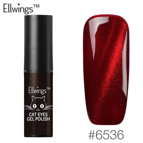 Ellwings Glitter 3D Colors Flame Red Cat's Eye Nail Gel Polish Uv Gel Varnish Glitter Magnet 2017 Newest DIY Gel Lacquer