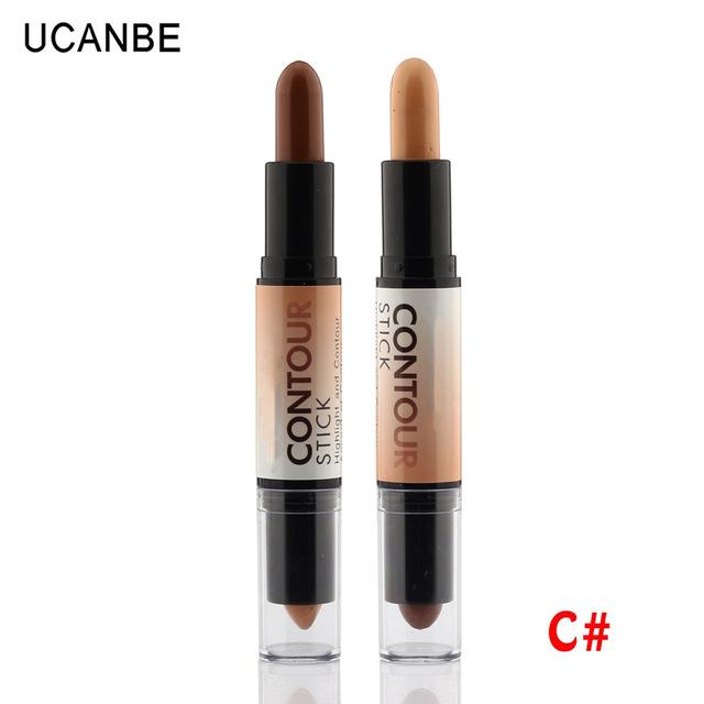 Makeup Creamy Double-ended 2 in1 Contour Stick Contouring Highlighter Bronzer Create 3D Face Makeup Concealer Full Cover Blemish