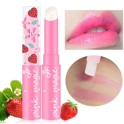 maquiagem Cute Sweet Strawberry Lip Balm Magic Temperature Changing Color Moisturizer Lips Balm Makeup