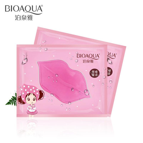 BIOAQUA 8pcs Skin Care Crystal Collagen Lip Mask Moisture Essence Lip Care Pads Anti Ageing Wrinkle Patch Pad Gel For Makeup