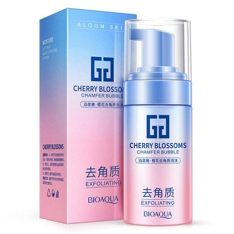 BIOAQUA Natural Cherry Essence Exfoliating Facial Cleanser Bubble Moisturizer Acne Treatment Oil Control Shrink Pores Skin Care