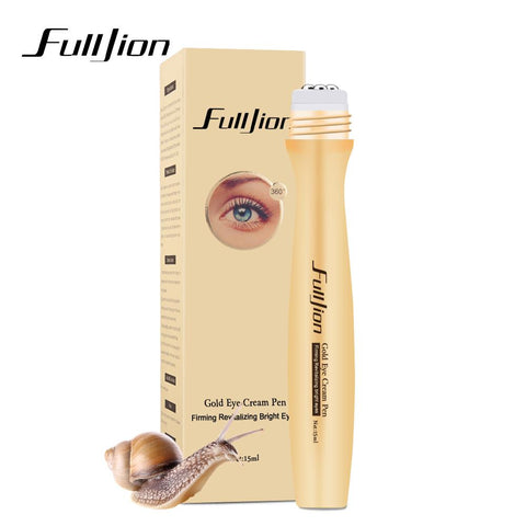 Fulljion Gold Roll Ball on Eye Cream Anti Aging Dark Circle Essence Crystal Collagen Remove wrinkles activating eye cream 10ml