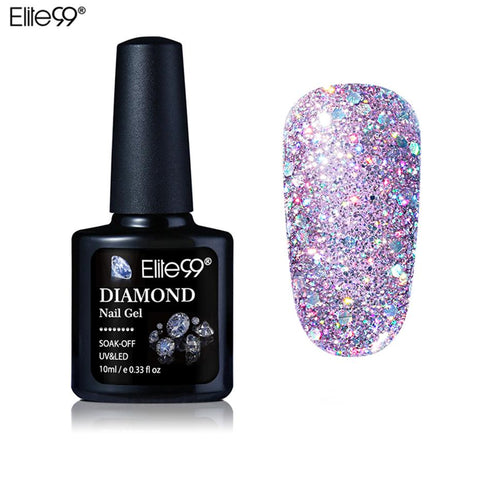Elite99 10ML Diamond Nail Gel Glitter UV Gel Polish Manicure LED Sequins Gel Nail Soak Off Gel Nail Polish