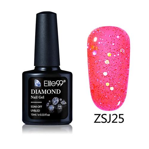 Elite99 10ML Diamond Nail Gel Glitter UV Gel Polish Manicure LED Sequins Gel Nail Soak Off Gel Nail Polish