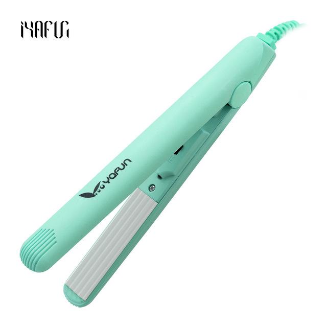 Yafun 110V-240V mini Styling Tools Professional hair straightener Waves Irons Waves Care tool lisseur pink Dry wet  ceramic 25w