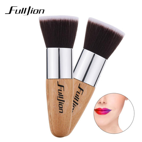 Fulljion 1pcs Fashion Bamboo Flat Top Makeup Brushes Make Up Cosmetics Set Kit Tools Blush Brush Foundation Brush Powder Brush
