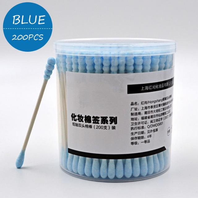 200pcs Clean Cotton Buds Ear Clean Cosmetic Cotton Swab Double Head Ended Tools