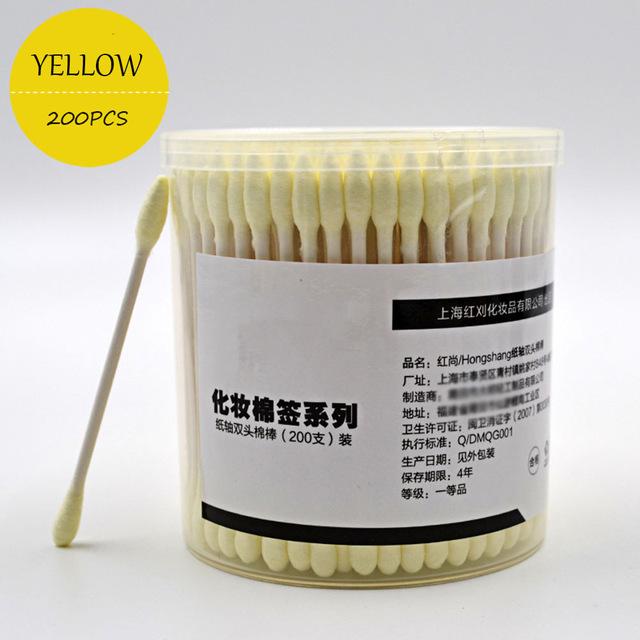 200pcs Clean Cotton Buds Ear Clean Cosmetic Cotton Swab Double Head Ended Tools