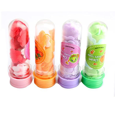 1pcs Portable Tube Soap Petals For Travel Scented Soap Bath Flakes ChildHand Washing Soaps (Random Color )